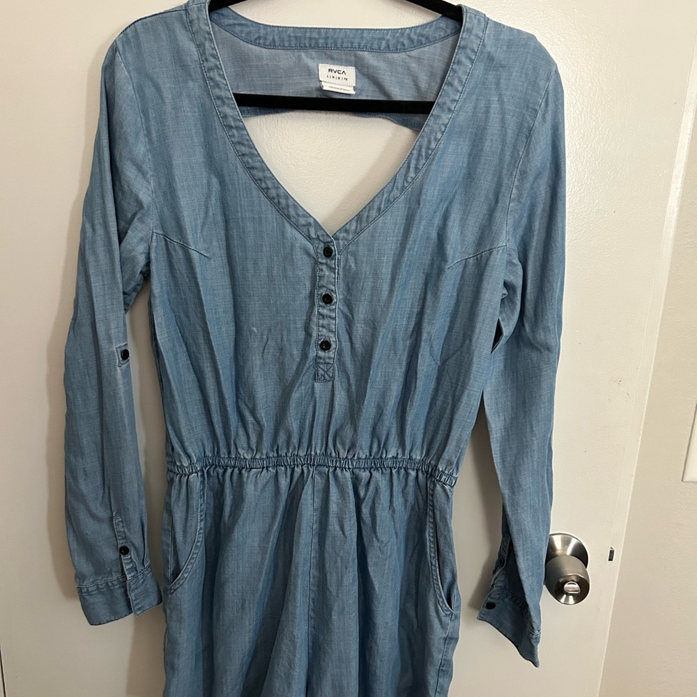 RVCA Chambray long-sleeve romper